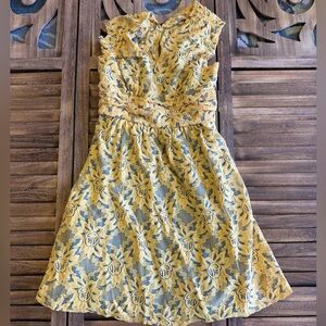 Anthropologie Plenty by Tracy Reese Niki Latticelace Dress Size 6 Goldenrod Lace